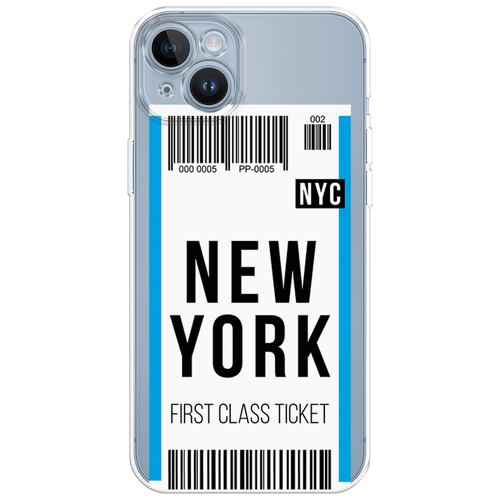 Силиконовый чехол на Apple iPhone 14 / Айфон 14 Билет в Нью-Йорк, прозрачный силиконовый чехол на apple iphone 12 айфон 12 билет в нью йорк прозрачный