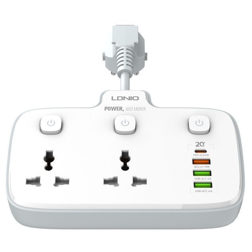 Сетевой разветвитель Ldnio SC2413 2 Sockets 4xUSB White LD_B4614