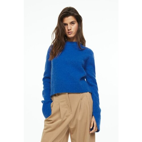 фото Свитер из смесового мохера - голубой - l h&m