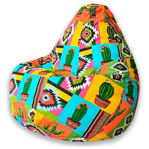 фото Dreambag кресло-мешок кактус xl (классический) оранжевый/голубой жаккард