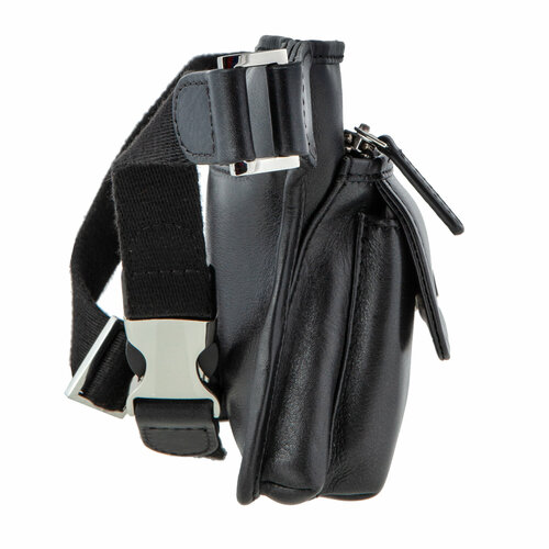 фото Сумка поясная sergio belotti повседневная, натуральная кожа, внутренний карман, регулируемый ремень, черный