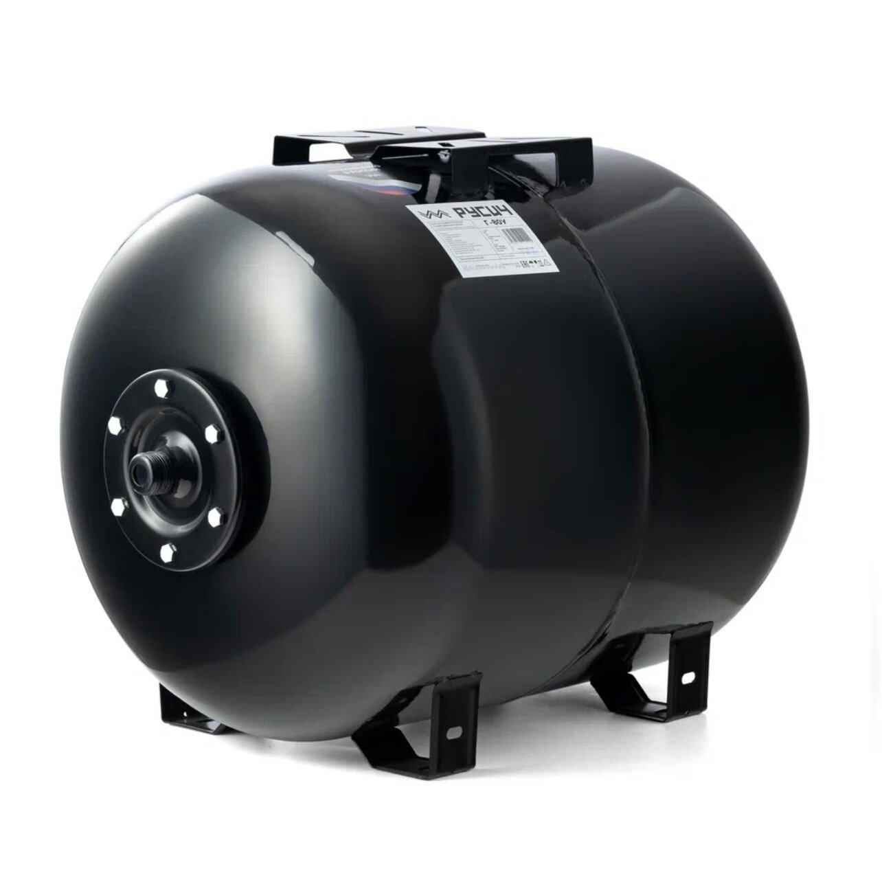 Гидроаккумулятор русич Г-80У (80 л, 1, оцинк. фланец, мембрана ЕPDM, универсальный монтаж) черный глянцевый для водоснабжения и отопления