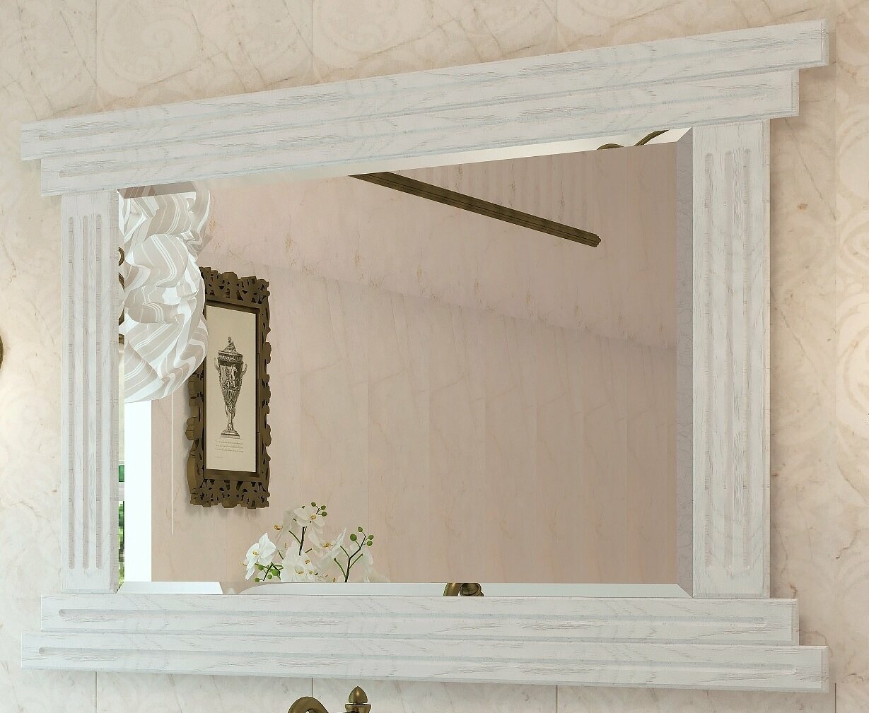 Зеркало для ванной EvaGold Taylor 100 №3 белое - фотография № 6