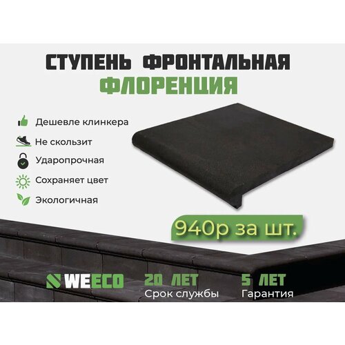 Ступень фронтальная Флоренция для лестниц WeEco 4 шт, цвет мокрый асфальт