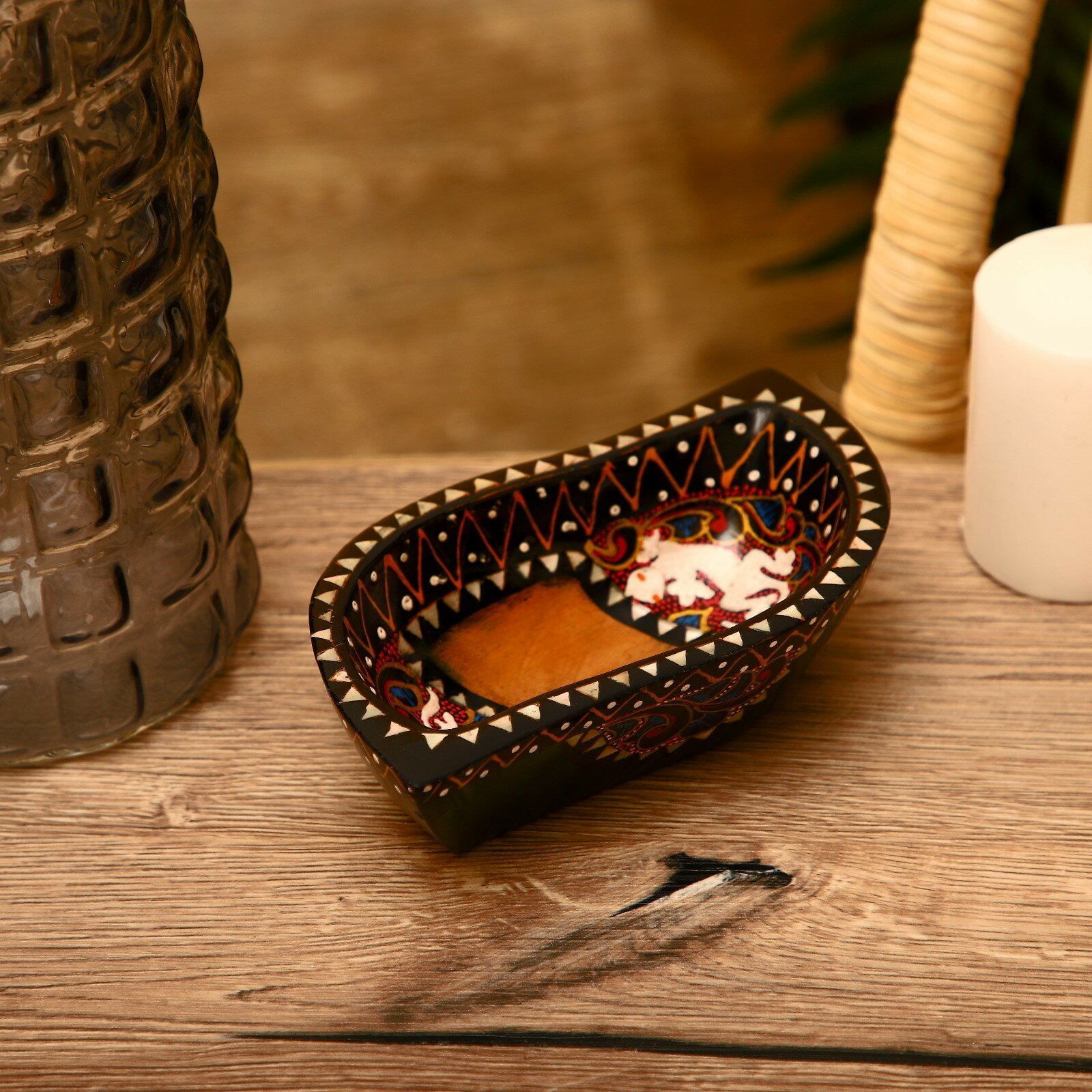 фото Блюдо "Ломбок стайл" дерево 15х10х5 см