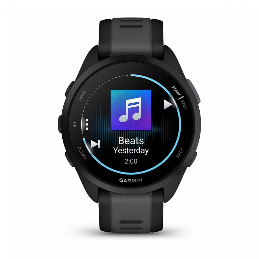 Часы Garmin Forerunner 165 Music черный с серым ремешком — фото 1
