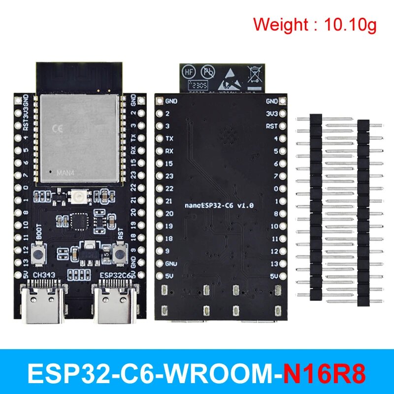 ESP32 / ESP32-C6 WiFi + Bluetooth Интернет вещей Двойная плата разработки Type-C Основная плата ESP32-C6-DevKit C N4R2 для Arduino, ESP32-C6 N16R8