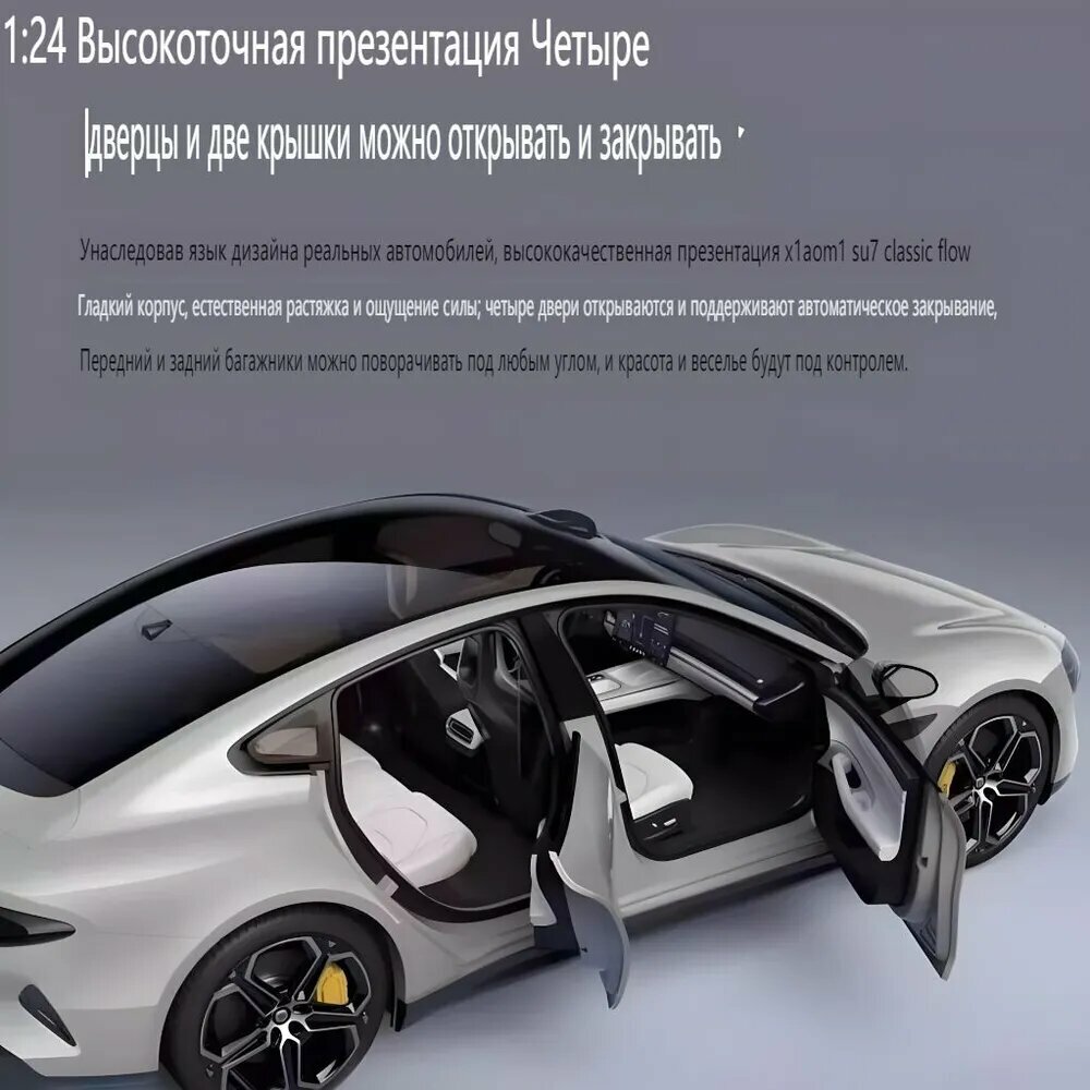 Картинки Модель Xiaomi SU7 из сплава 1:24, темно-синий