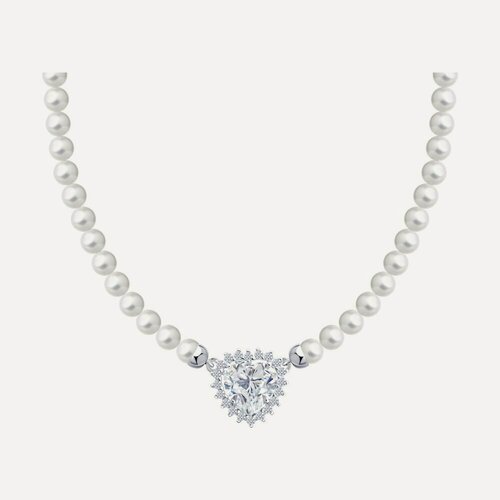 Изображение товара Колье, серебро, 925 проба, родирование, жемчуг имитация