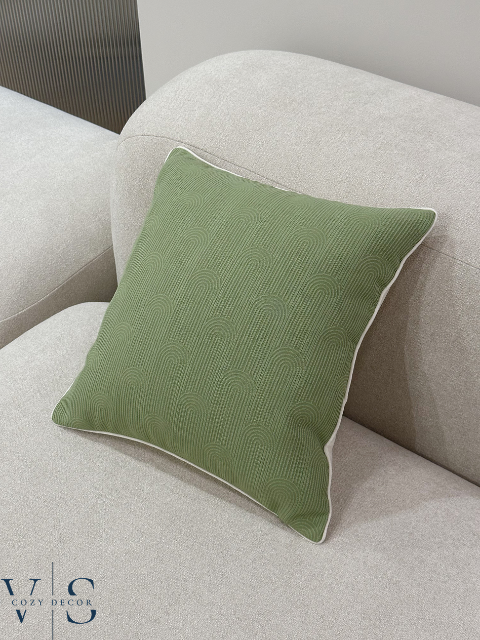 Декоративная наволочка на подушку 45x45см. Салатовая с узором. VeraS.Decor