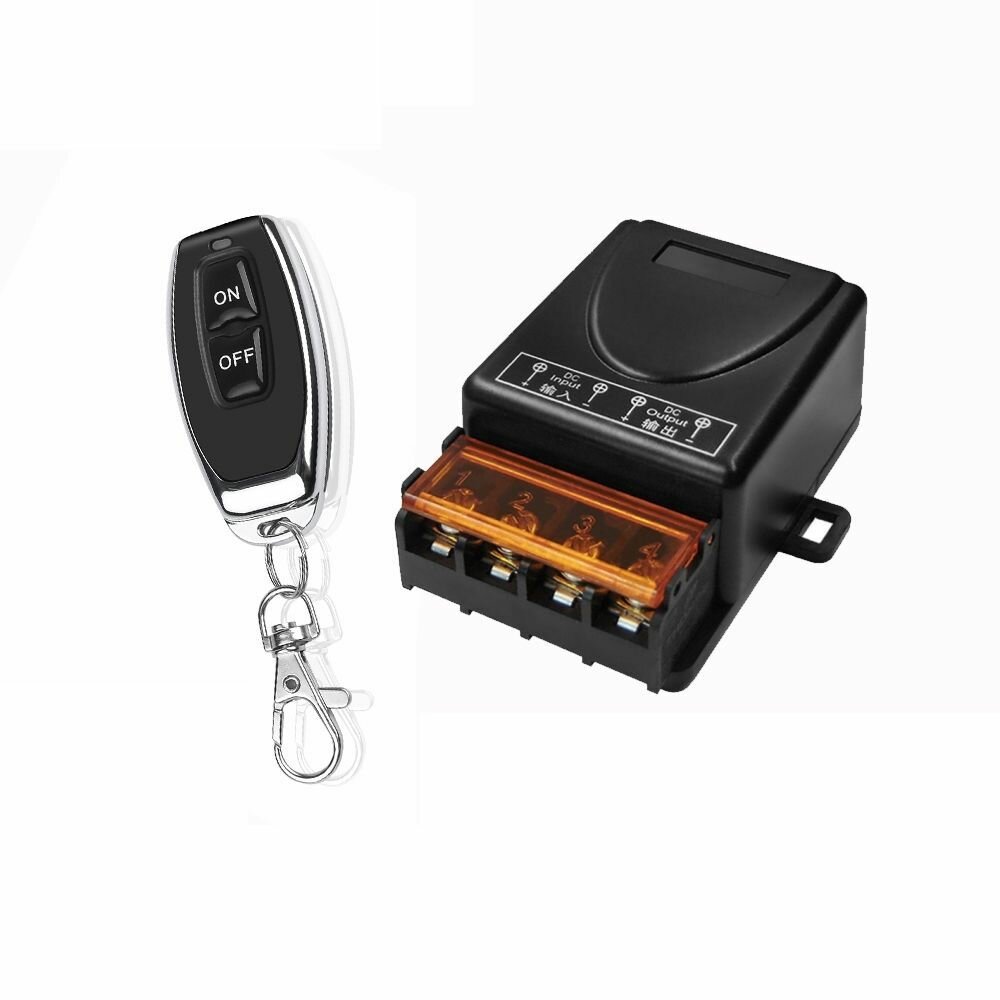 Pадиоуправляемое реле DC5-80V 30A 433 МГц. Радиореле для ворот шлагбаумов. Дистанционный выключатель. Беспроводной переключатель. + 2 пульта