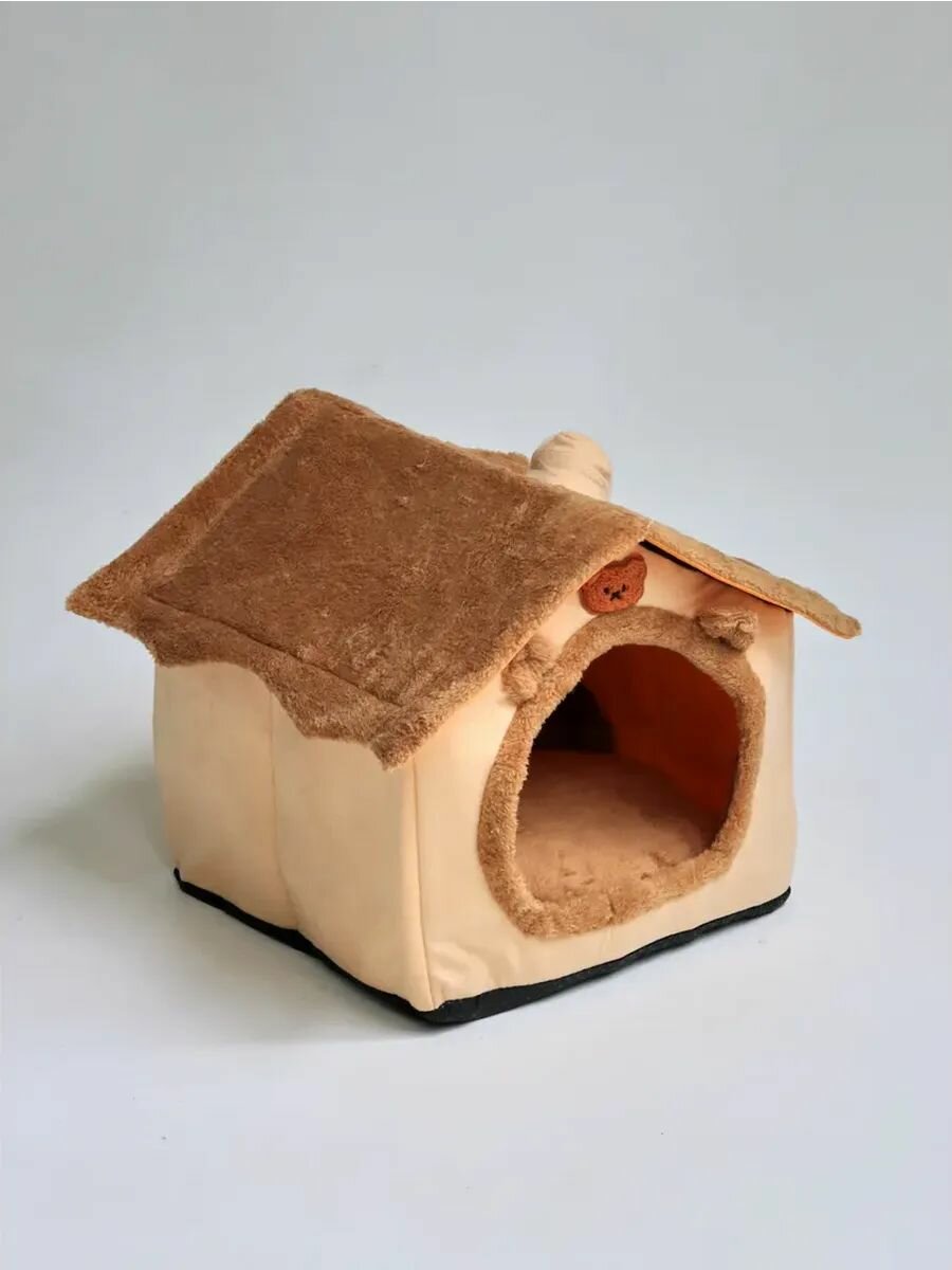 Домики Для Животных Xiaomi Домик для кошек и маленьких собак, мягкий, коричневый размер М