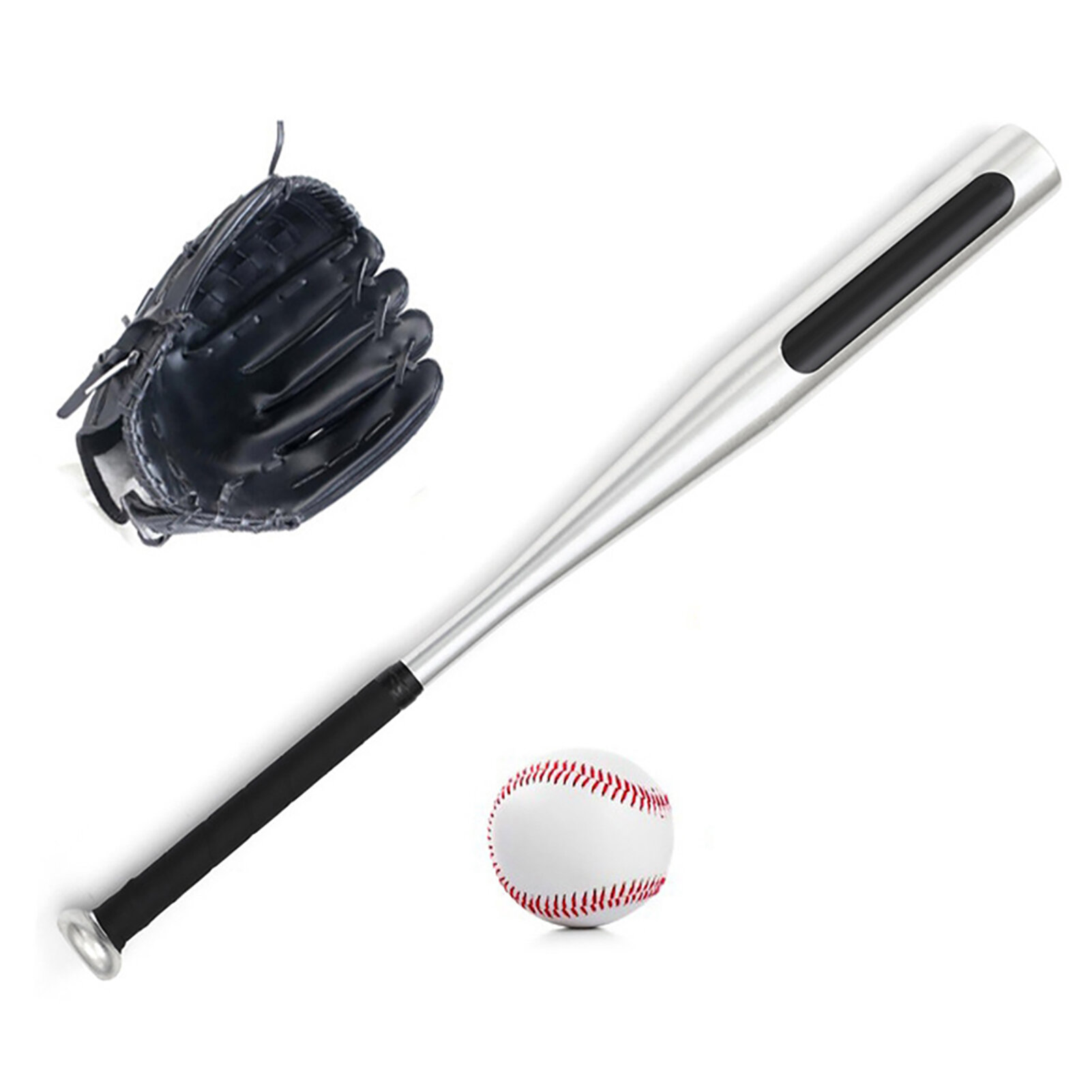 Комплект бейсбольных мячей: бита + бейсбольный мяч + перчатки бита из алюминиевого сплава 25 дюймов комплект перчаток из ПВХ 105 дюймов для детей и подростков