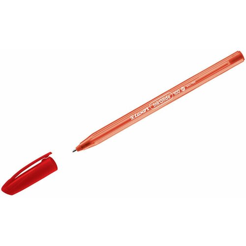 Ручка шариковая Luxor InkGlide 100 Icy красная, 0,7мм, трехгран, 24 штук, 286865