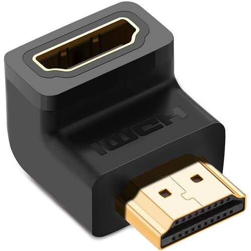 Адаптер угловой UGREEN HD112 (20109) HDMI Male to Female Angled Down Adapter (угол вниз). Цвет: черный