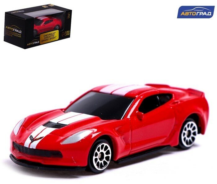 Машина металлическая CHEVROLET CORVETTE GRAND SPORT, 1:64, цвет красный