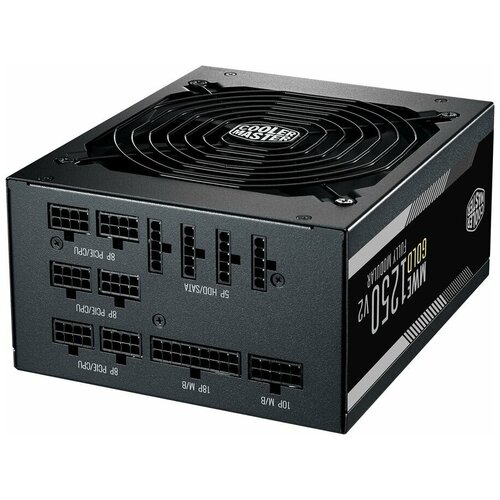 Блок питания Cooler Master MWE Gold V2, 1250Вт, 140мм, черный, retail [mpe-c501-afcag]