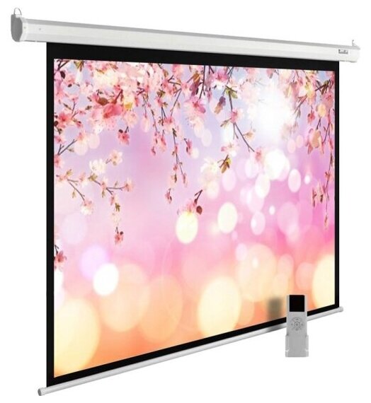 Экран с электроприводом Cactus 220x220см MotoExpert CS-PSME-220x220-WT 1:1 настенно-потолочный рулонный белый