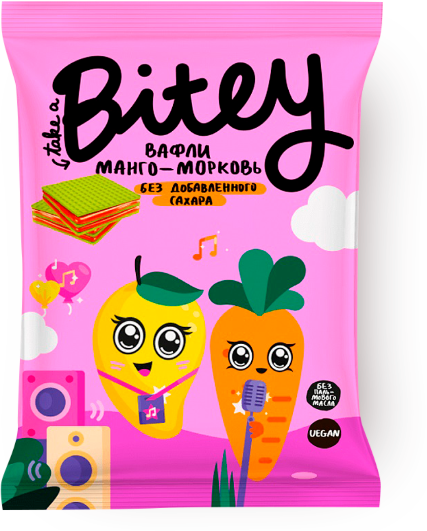 Детские вафли без сахара Take a Bitey Манго-Морковь, 35г - фотография № 7