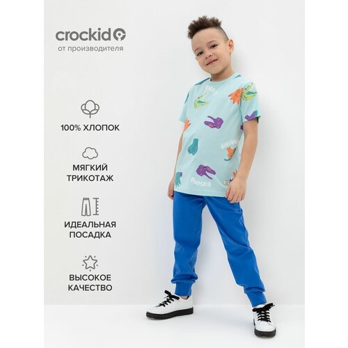 фото Брюки crockid, размер 92, голубой