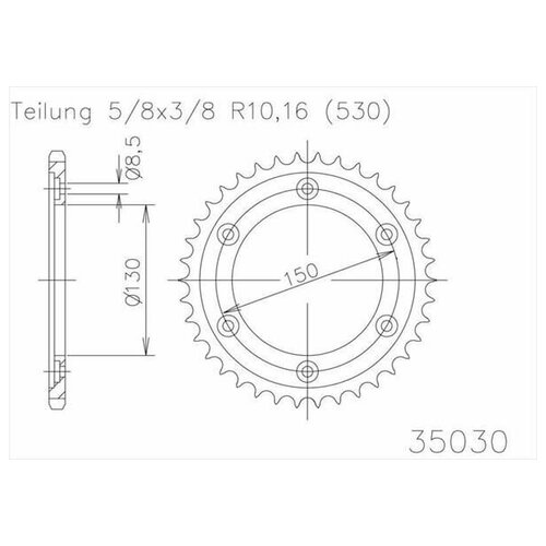 Звезда ведомая ESJOT 50-35030 40 зубов, кросс JTR298.40