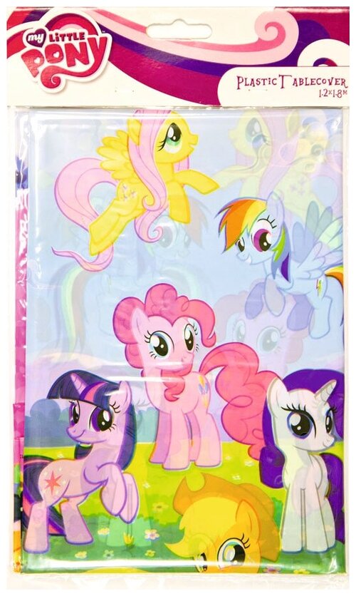 Скатерть Веселая затея My Little Pony 1502-1330, 180х120 см, 180 см, розовый/голубой
