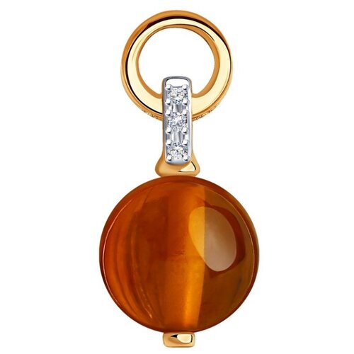 фото Sokolov подвеска из золота с родированием с бриллиантами и янтарём 6033017