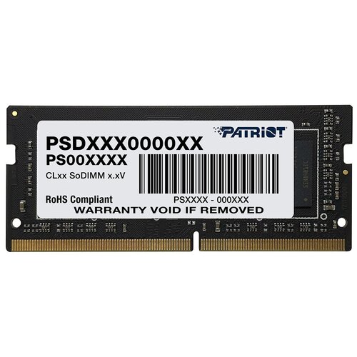 оперативная память 4gb ddr4 2666mhz patriot signature so dimm psd44g266681s Оперативная память Patriot Memory 8 ГБ DDR4 2666 МГц SODIMM CL19 PSD48G266681S