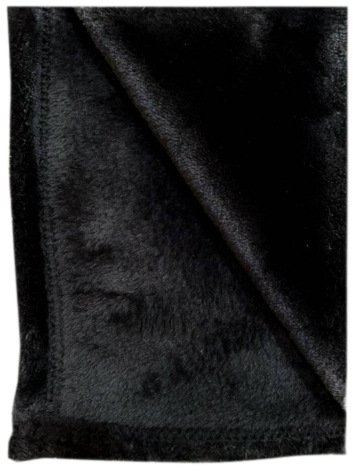 Плед / Покрывало велсофт 140х200 черный ,гладкокрашенный, ENRIKA - фотография № 4