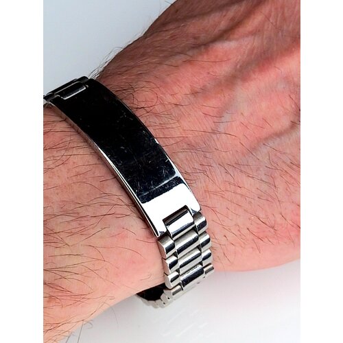 фото Браслет из стали с пластиной для гравировки spikes