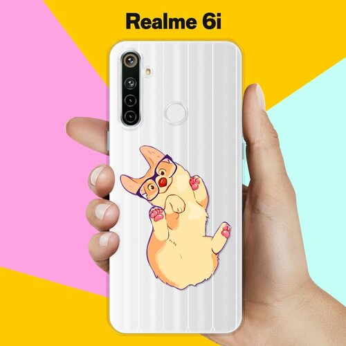 Силиконовый чехол на realme 6i Корги в очках / для Реалми 6ай силиконовый чехол на realme xt корги в очках для реалми иксти