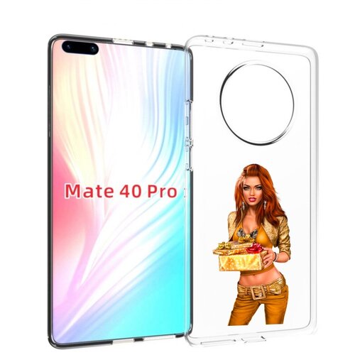 Чехол MyPads золотая-девочка-с-подарком женский для Huawei Mate 40 Pro (NOH-NX9) задняя-панель-накладка-бампер чехол mypads блондинка с ушками женский для huawei mate 40 pro noh nx9 задняя панель накладка бампер