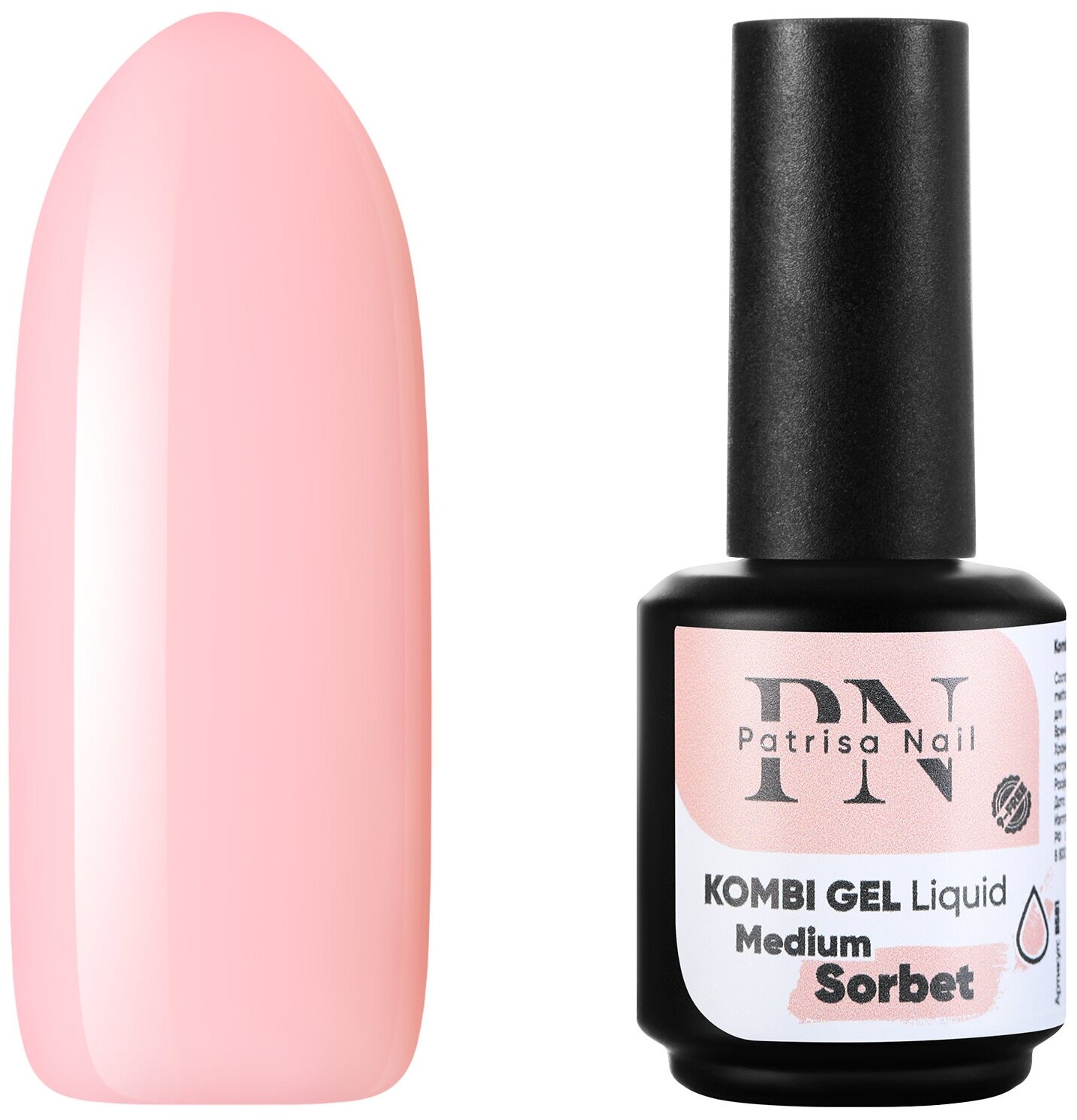 Гель для моделирования ногтей Patrisa Nail Kombi Gel Liquid Medium Sorbet камуфлирующий, 16 мл