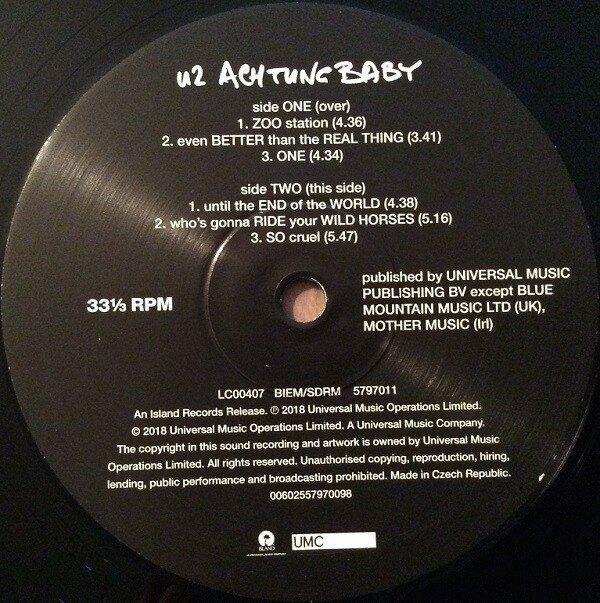 U2 U2 - Achtung Baby (2 LP) Universal Music - фото №7