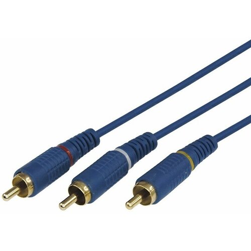 Разъем REXANT 17-0202-1, 1.5 м, синий кабель видео 3xrca 3xrca greenconnect gcr 54136 2 0m