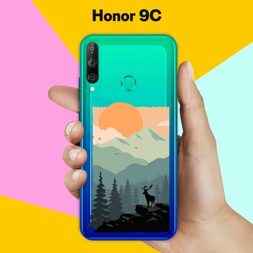 Силиконовый чехол Горы и лес на Honor 9C силиконовый чехол горы и лес на honor 9x