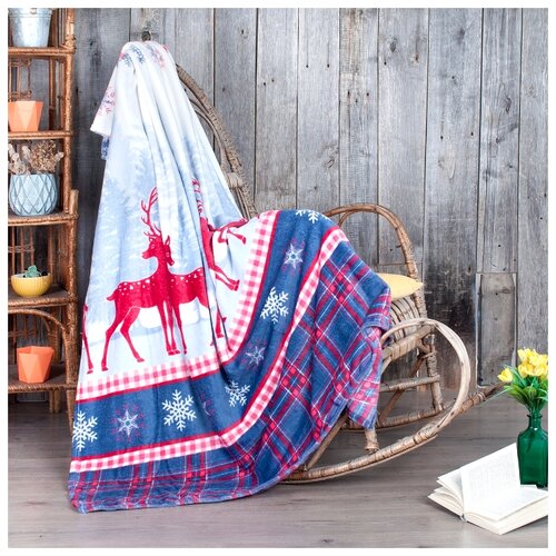 фото Плед традиция олени 200 х 220 см велсофт