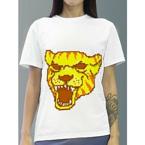 фото Футболка женская белая из хлопка с dtf принтом игра hotline miami - 15 будь на стиле