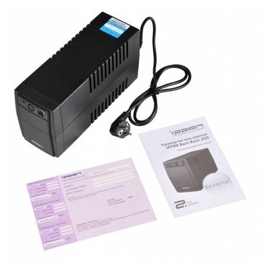 Интерактивный ИБП IPPON Back Basic 850 Euro черный 480 Вт - фото №8