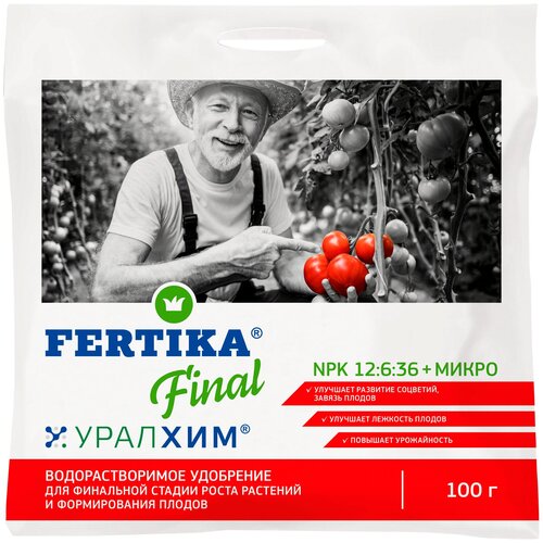 Удобрение FERTIKA Final (Финал), 0.1 кг, 1 уп. удобрение ягодное минеральное гранулы 1 кг fertika