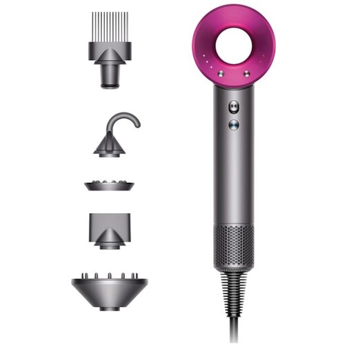 Фен Дайсон Dyson, Iron Fuchsia, Серебристый/Розовый/Фуксия, оригинал (HD08), XC