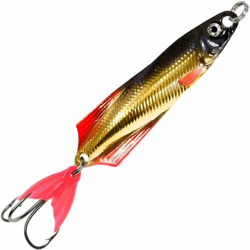 фото Блесна для рыбалки aqua глюк 17,0g цвет 02 (золото, серебро, черный металлик), 1 штука