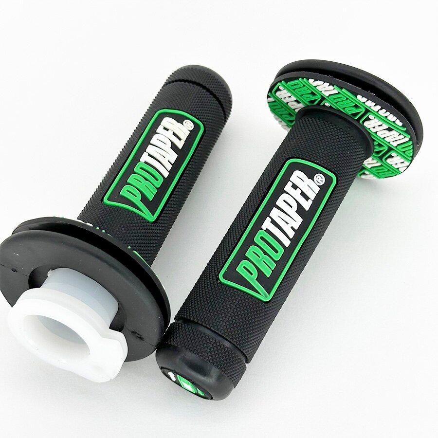 Ручки руля для мотоцикла и скутера грипсы PROTAPER со вставкой зеленые