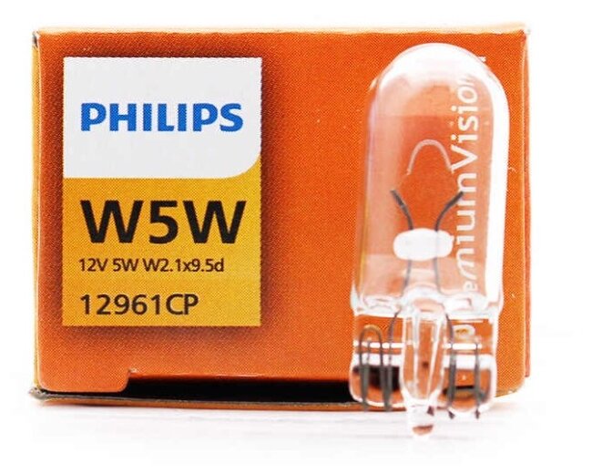 Лампа автомобильная накаливания Philips P-12961 W5W 5W W2.1×9.5d