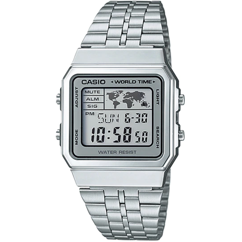 Наручные часы CASIO A500WA-7DF, серебряный, серый