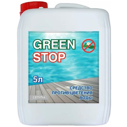 средство против цветения воды cemmix green stop 1 л Средство для защиты от цветения бассейнов Cemmix Green STOP, 5 литров