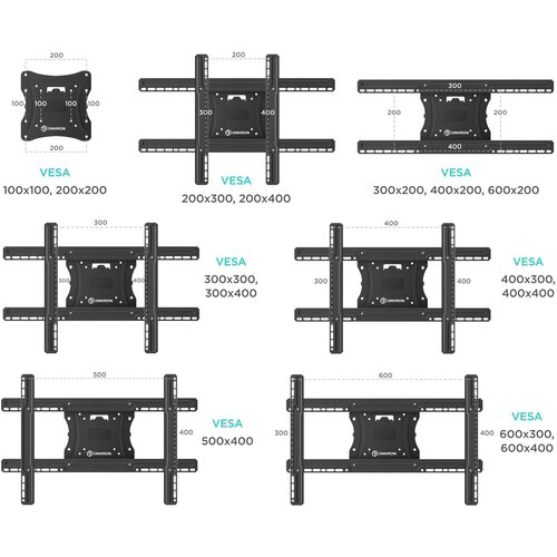 Кронштейн для телевизора Onkron M7L черный 40-75 макс.68.2кг настенный поворот и наклон