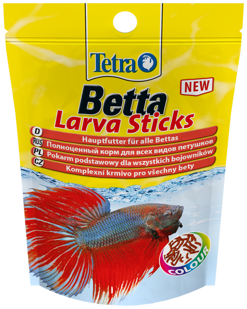 Сухой корм для рыб рептилий ракообразных Tetra Betta LarvaSticks