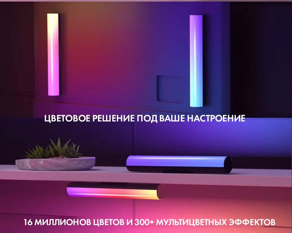 LED светодиодная лампа/RGB светильник настольный/настенный/домашний/ночник/торшер/игровая подсветка/для стримов/2 м/управление со смартфона - фотография № 4