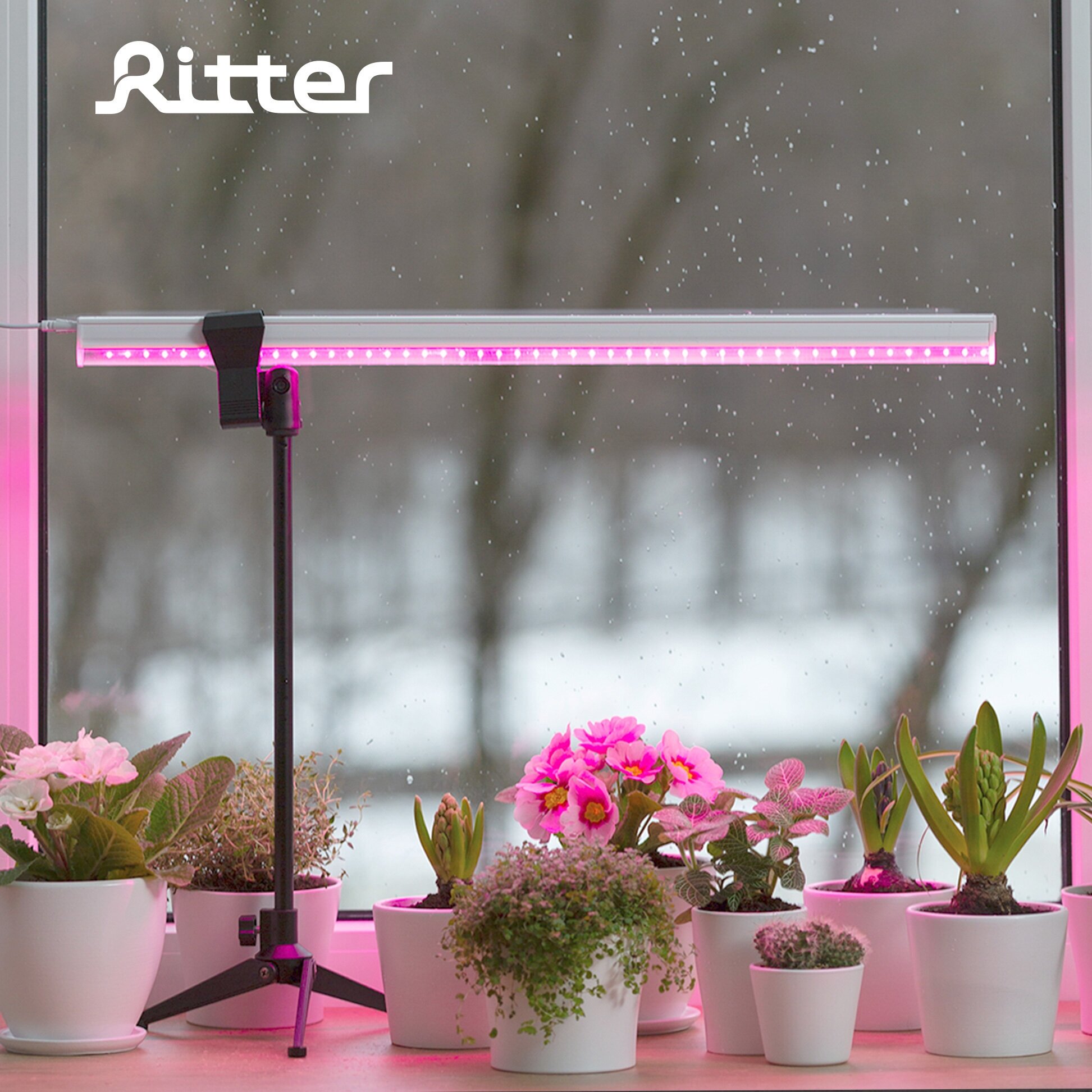 Штатив с держателем для фитолампы Т5 Ritter PLANTA 56294 8 пластик металл цвет черный 1шт - фото №15